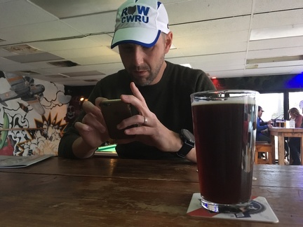 Dan checking in beer